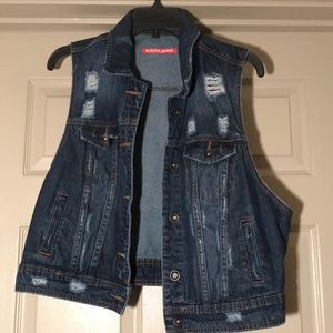 Distressed Jean Vest!